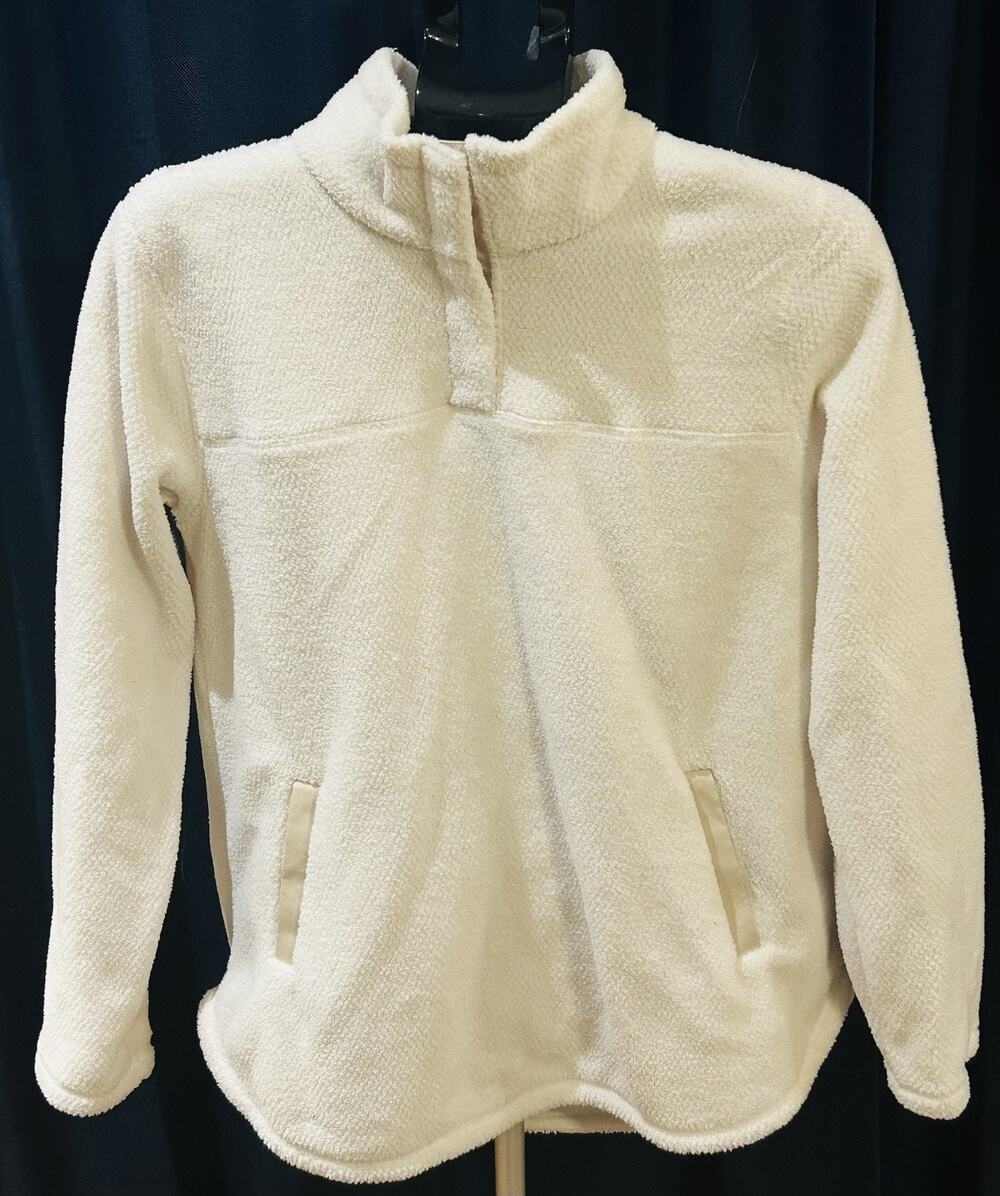 NWT Thread & Supply Cream Mock Neck Fleece Pullover Women's size M